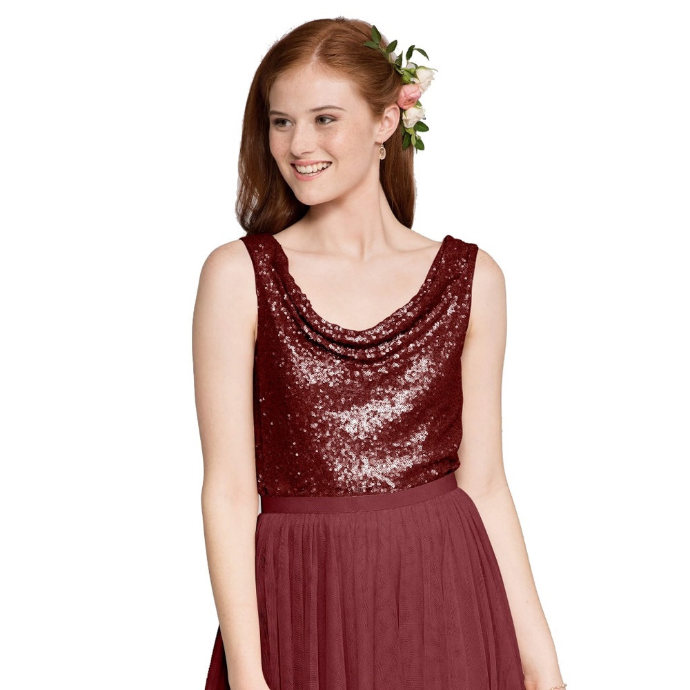 Audrey Cowl Neck Sequin Top by Love Tanya